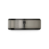 top birthday presents – black & grey tungsten fork wedding band
