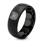Gift for Women Birthday – black tungsten moth floral filigree ring