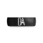 best birthday present her – black tungsten ruler compass wedding band