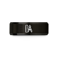 birthday presents for her – black tungsten ruler compass wedding band