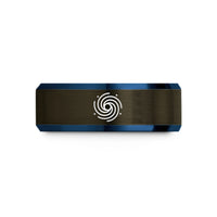 best birthday presents her – gunmetal & blue tungsten spiral galaxy wedding band