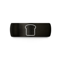 women’s custom rings sale – black tungsten toast slice wedding band