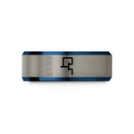 personalized presents for her – blue & silver tungsten mosfet wedding band