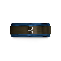 custom jewelry for her – gunmetal & blue tungsten mosfet wedding band