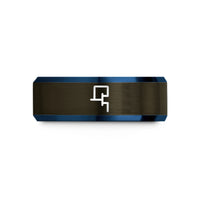 personalized presents for her – gunmetal & blue tungsten mosfet wedding band