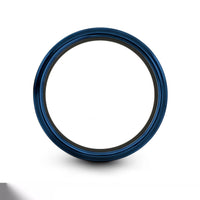 personalized presents for her – olympic archer draw engraving on black & blue & gray tungsten wedding band