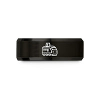 cool presents for him – black tungsten electric locomotive wedding band