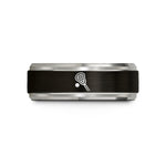 best presents for guys – black & blue & grey tungsten lacrosse ball stick wedding band