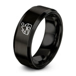 custom rings for men – black tungsten valley ring