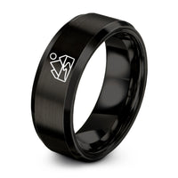 custom rings for men – black tungsten valley ring