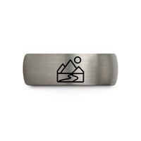 personalized presents for men – blue & gray tungsten valley wedding band
