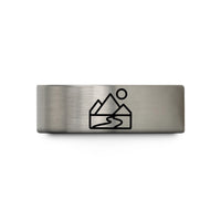 men's tungsten comfort ring – blue & silver tungsten valley wedding band