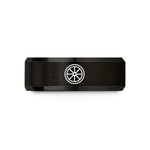 personalized presents for mom – black tungsten bicycle wheel wedding band