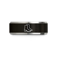special presents for mom – black & silver tungsten turnout boots wedding band