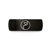 best presents for mom – black tungsten yin yang wedding band