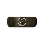 special present for mom – gunmetal & black tungsten yin yang wedding band