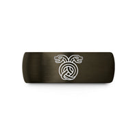 unique keepsakes for her – gunmetal & black tungsten aztec serpent wedding band