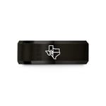 unique presents for mom – black & gold tungsten texas flag wedding band