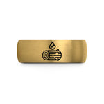 best presents for parents – gold & grey tungsten yule log wedding band