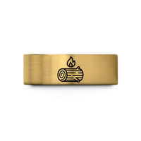 special present for mom – gold tungsten yule log wedding band