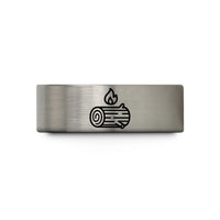 unique presents for her – gray tungsten yule log wedding band