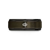 personalized presents for women – gunmetal & black tungsten repeat sign wedding band
