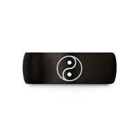 special present for mom – black tungsten yin yang symbol wedding band