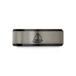 present ideas for couples – black & blue & gray tungsten ketch sailboat wedding band