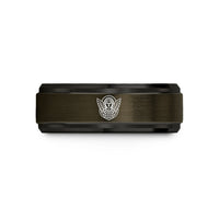 personalized anniversary present options – gunmetal & black tungsten archangel gabriel wedding band