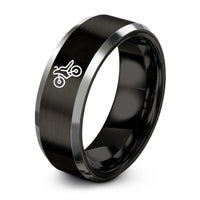 unique anniversary present ideas – black & grey tungsten endo stoppie ring