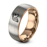 Gift Ideas for Anniversary – rose gold & gray tungsten shetland pony ring
