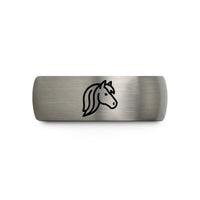 unique anniversary present ideas – rose gold & gray tungsten shetland pony wedding band