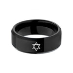 best anniversary present ideas – black tungsten star david wedding band