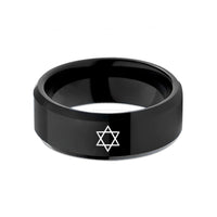 best anniversary present ideas – black tungsten star david wedding band
