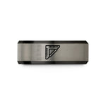 custom birthday present ideas – black & gray tungsten carpenter square wedding band