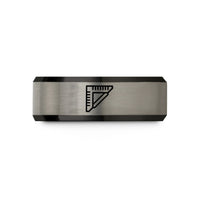 custom birthday present ideas – black & gray tungsten carpenter square wedding band
