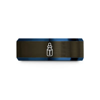 best birthday presents – gunmetal & blue tungsten dropping bottle wedding band