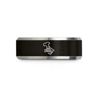 personalized present for couples – black & silver tungsten it wedding band
