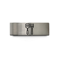 creative birthday present ideas – gold & blue & grey tungsten spatula fork wedding band