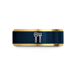 personalized birthday present ideas – gold & blue tungsten spatula fork wedding band