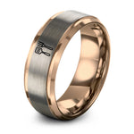 rose gold tungsten spatula fork ring