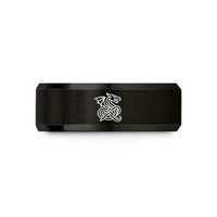 matching rings for couples – black tungsten celtic dragon knot wedding band