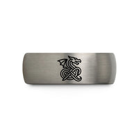 matching rings for couples – gray tungsten celtic dragon knot wedding band
