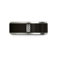 unique presents for couples – black & silver tungsten fretboard inlays wedding band