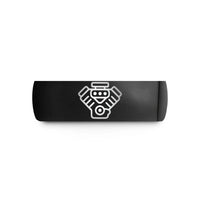 personalized rings for couples – black tungsten v6 engine wedding band