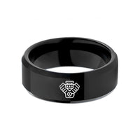 unique couple ring ideas – black tungsten v6 engine wedding band