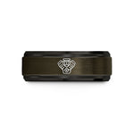 custom bands for partners – gunmetal & black tungsten v6 engine wedding band