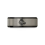 unique presents for pairs – black & grey tungsten wild boar wedding band