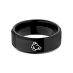 tungsten rings for couples – black tungsten wild boar wedding band