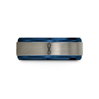 personalized presents for dad – black & blue & grey tungsten quickdraw rope wedding band